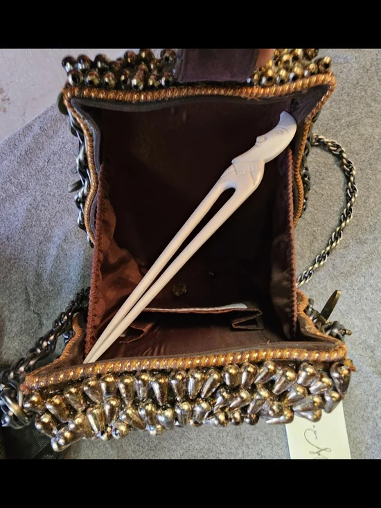 Mary Frances Owl Embellished Crossbody Purse with Dustbag - Brown & Gold - Picture 4 of 9